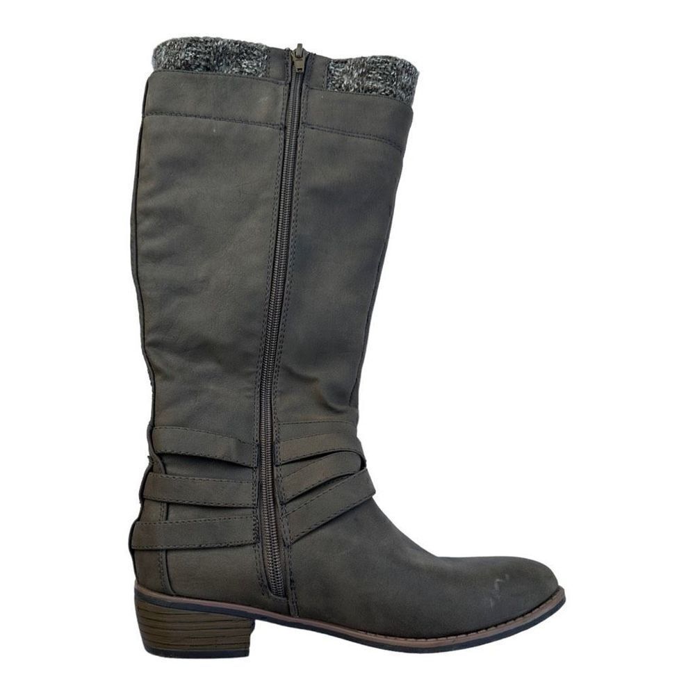 Shoe Dazzle Akasha Knee High Women’s Zip Boots Grey Size 6 View 4